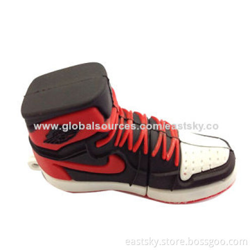 Custom sports shoe shape thumb drive, made of soft PVC material, OEM orders are welcomeNew